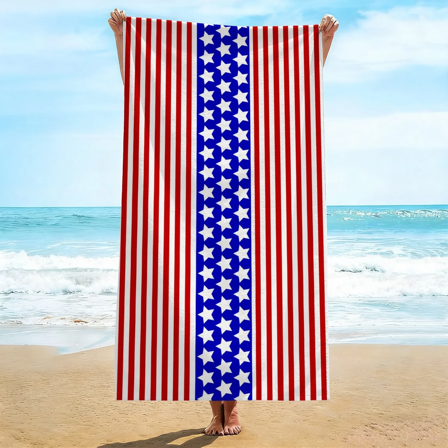 1PC American Flag Beach Towel Suitable for yoga, swimming, camping, big bath towels, essential travel accessories