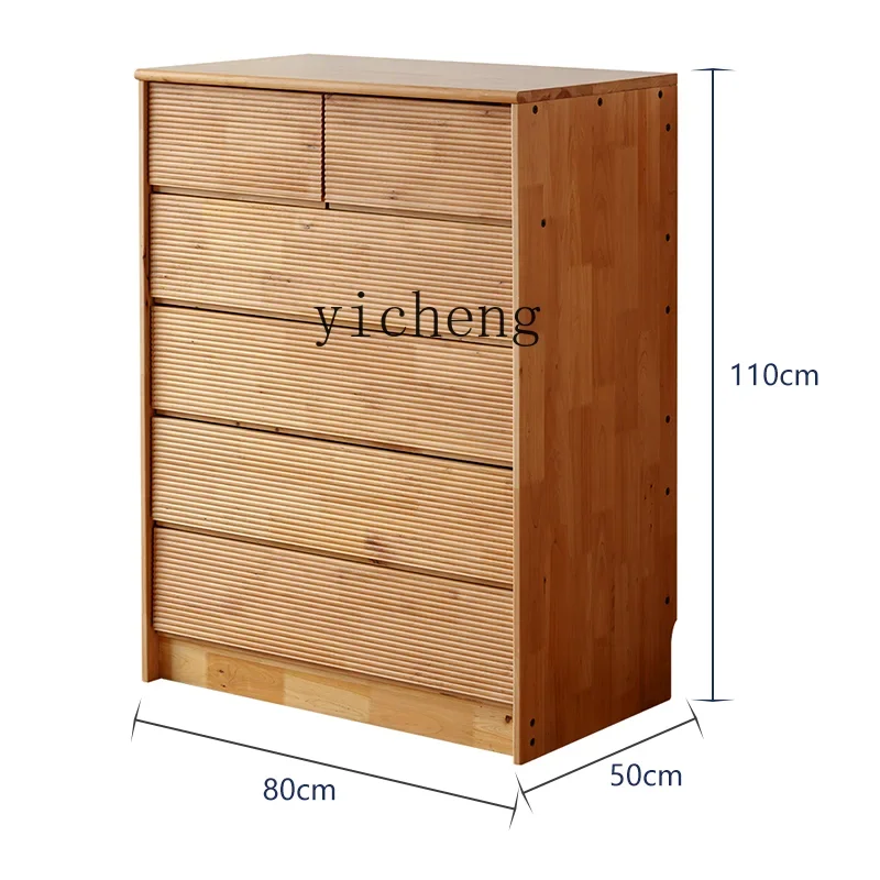 

Tqh Solid Wood Chest of Drawers Bedroom Cypress Furniture Floor Chest of Drawer Storage Sideboard Cabinet