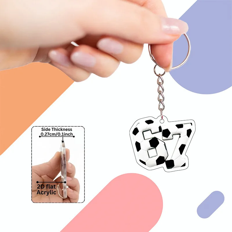 Creative 67 Number Keychain Available in Multiple Colors, Fun 2D Ball games Keychain Suitable for Daily Use and Party Gift