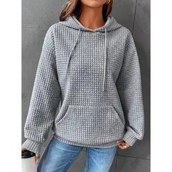 Women's Autumn and Winter Long Sleeved Popularity Hoodie Fashion Casual Versatile Loose and Comfortable Solid Color Tops