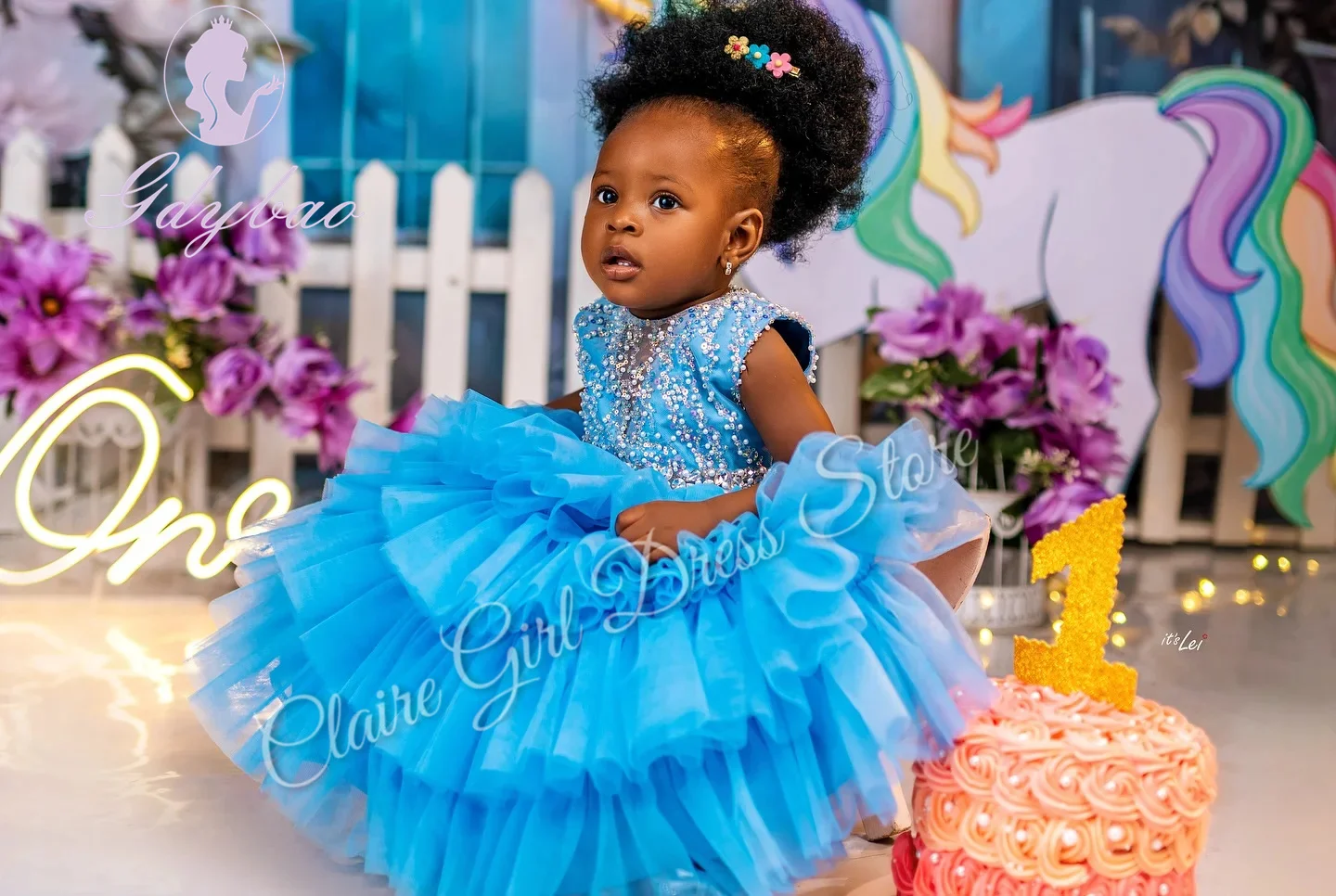 Vestidos de niña de flores azul cielo personalizados para boda, encaje, tul, lentejuelas, perlas, fiesta de cumpleaños para niños, vestido de primera comunión