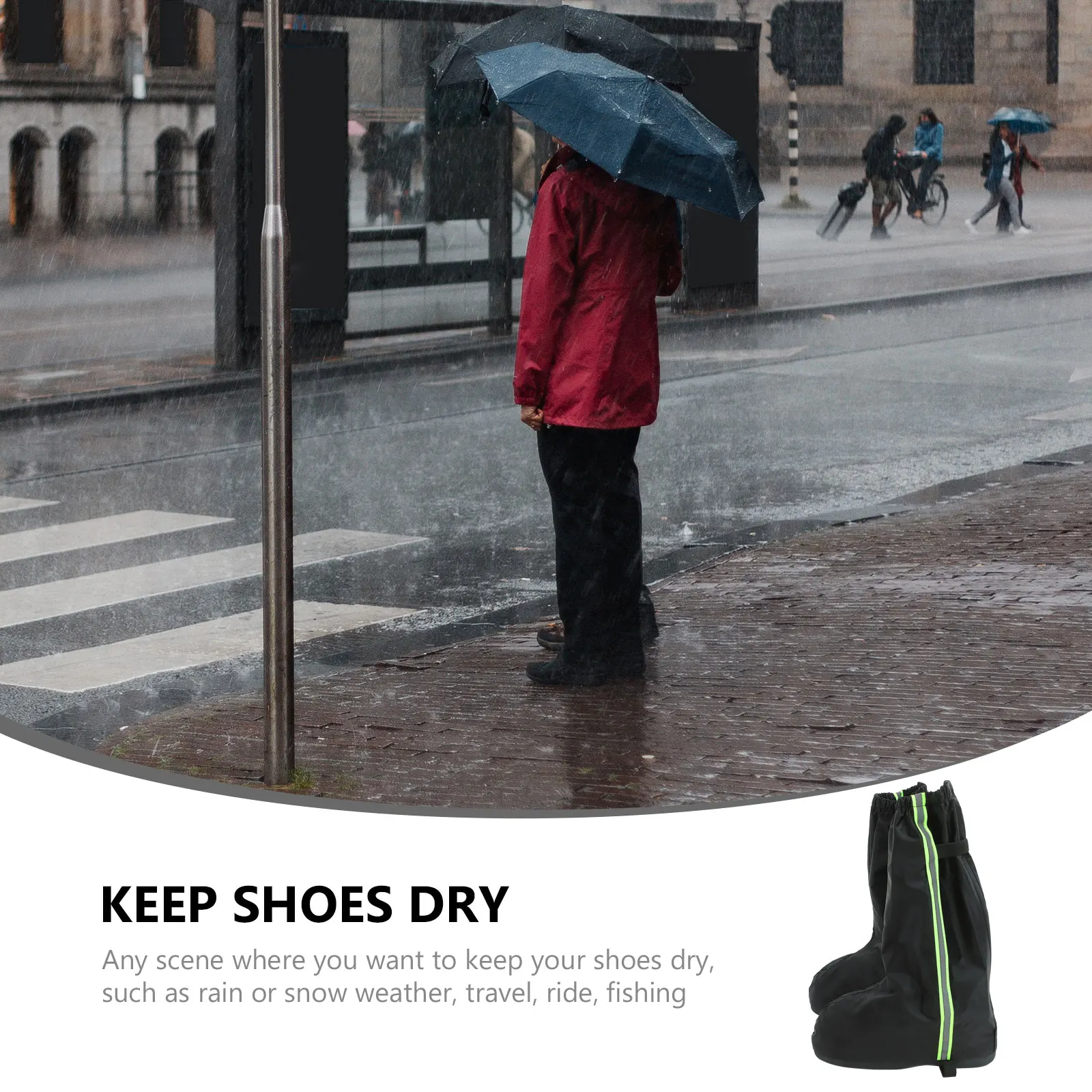

Waterproof Shoe Cloth Women Women Boot Case Boot Case Long Design Reflective Waterproof Shoes Cover Safety Rain Snow Travel