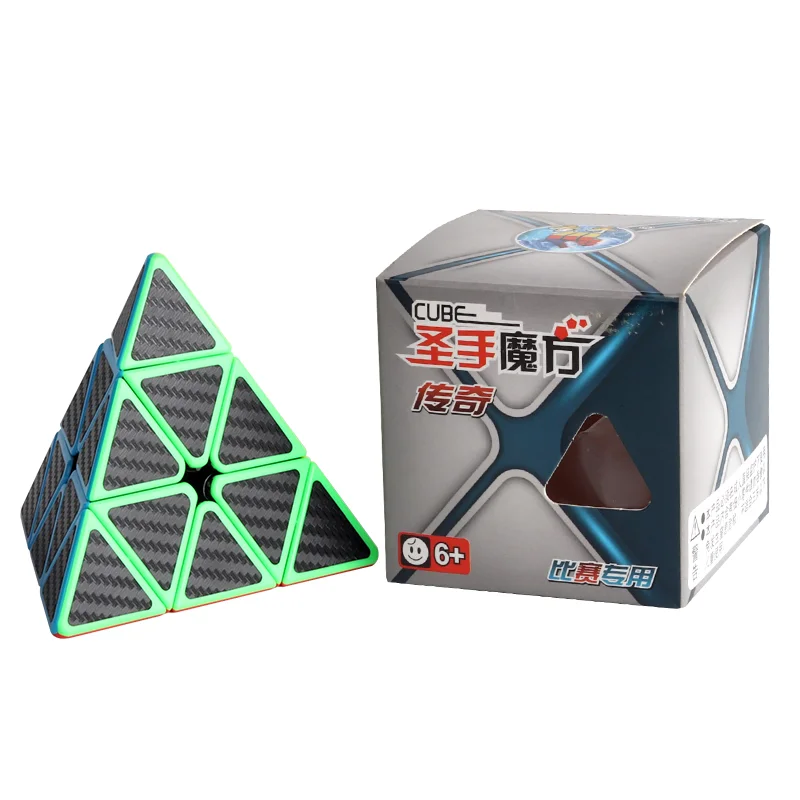 SENGSO Speed Cube Carbon Fiber Sticker Magic Cube Profession Puzzle High Quality Kid's Fidget Toys