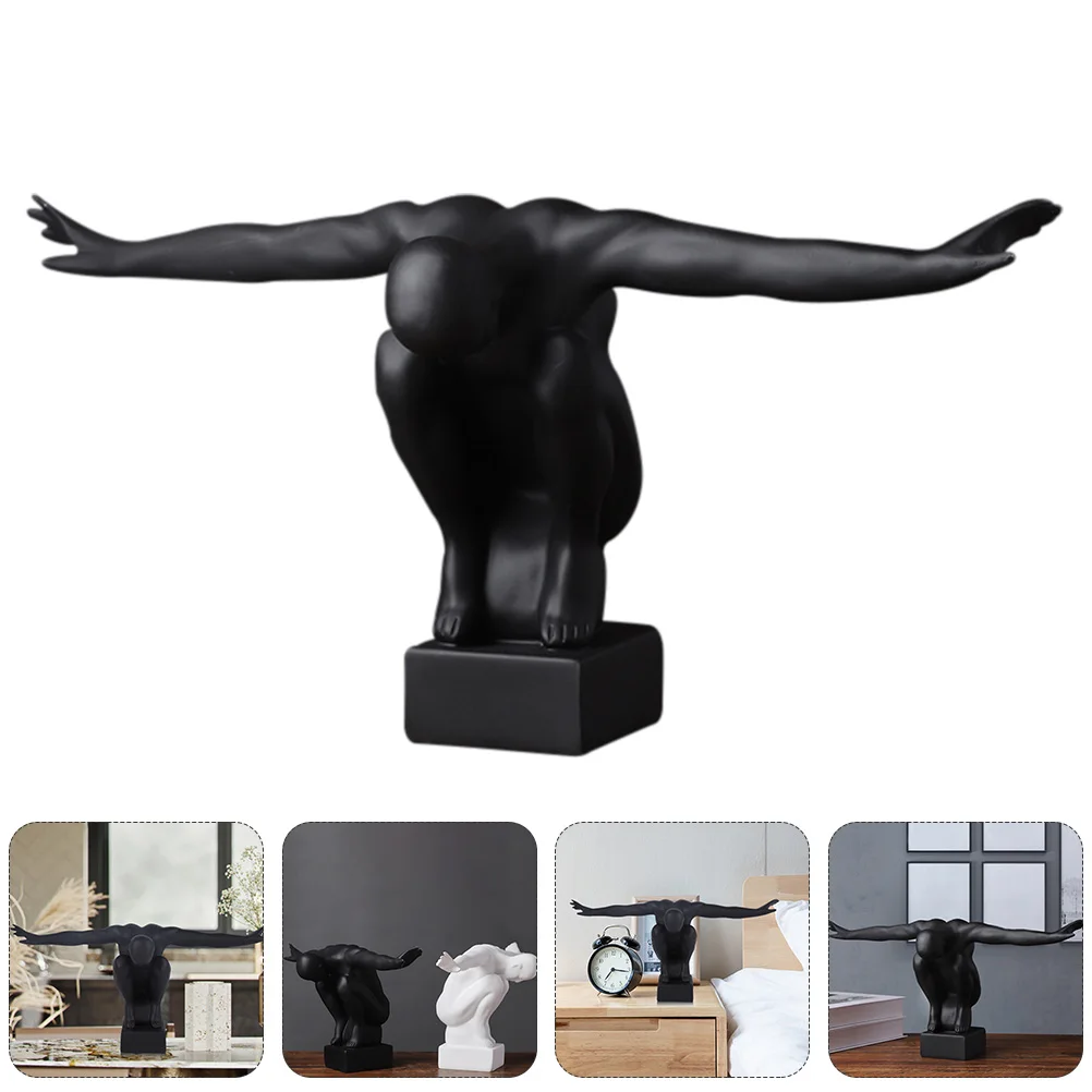 

1pc Nordic Style Resin Craft Decoration Living Room Office Bookshelf Desktop Ornament Abstract Sculpture Men Design Home Decor