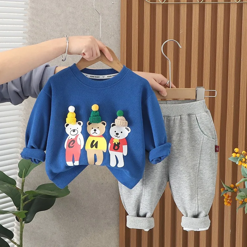 New Spring Autumn Baby Clothes Suit Children Boys Girls Cartoon T-Shirt Pants 2Pcs/Sets Toddler Casual Costume Kids Tracksuits