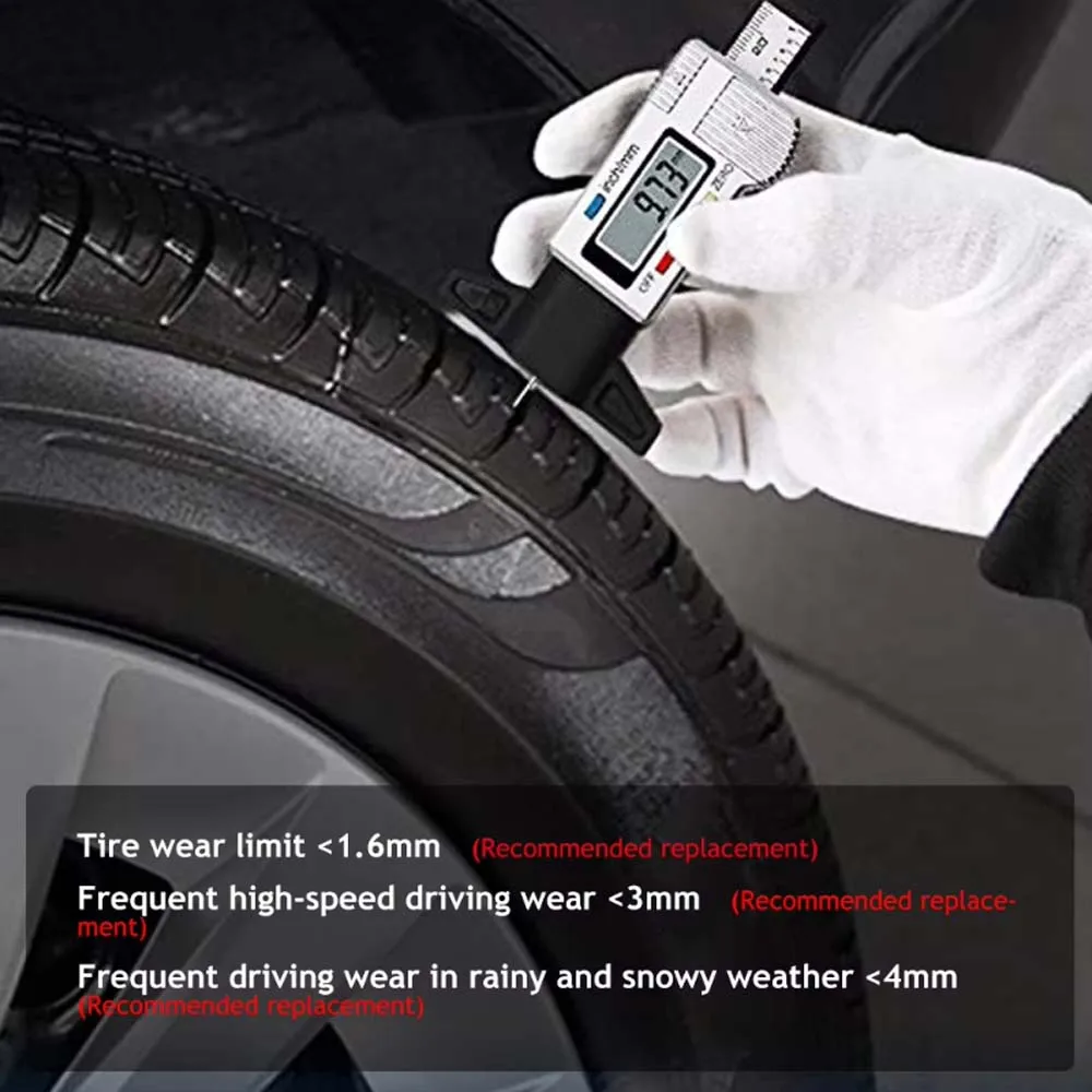 

Digital Tread Depth Gauge For Car Tyre Tire Meter Thickness Gauges Automobile Tire Wear Detection Measuring Tools Depth Caliper