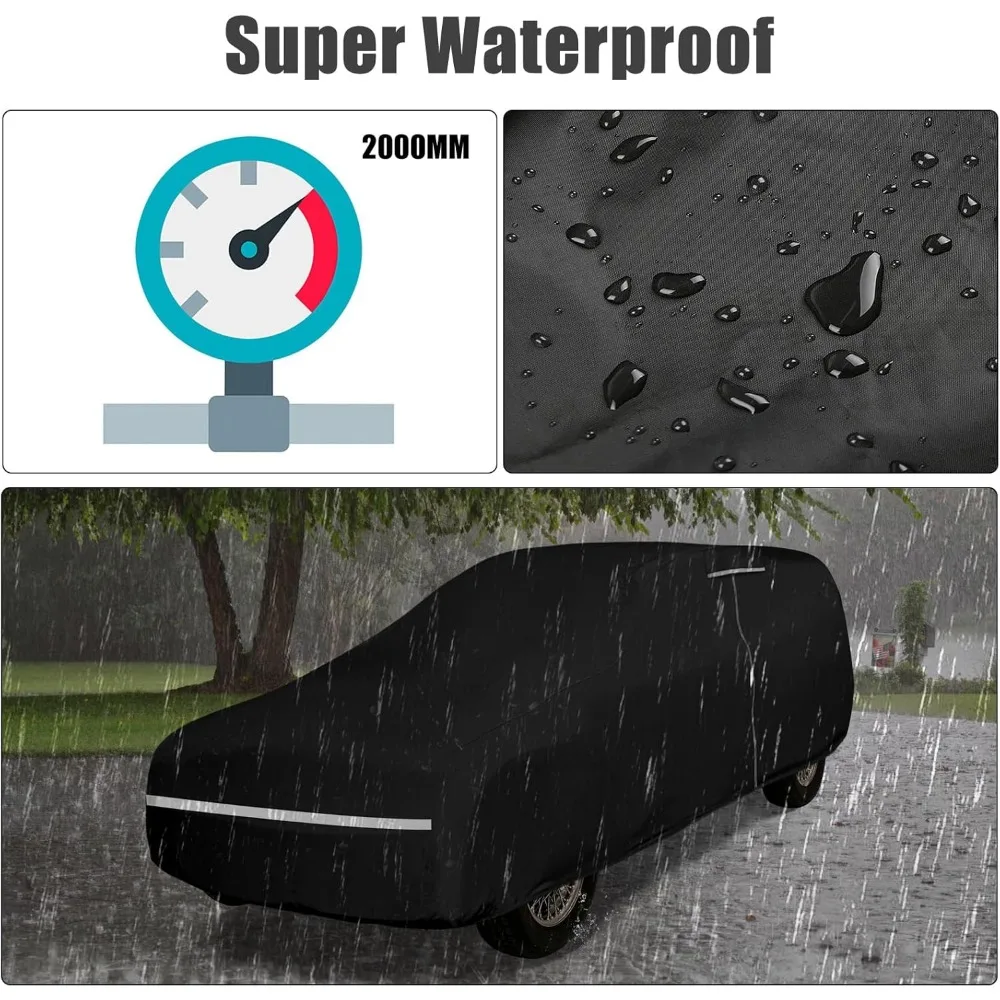 غطاء سيارة مقاوم للماء لجميع الأحوال الجوية لعربة الرسوع/المدرب الكبيرة، حماية متينة 300D #4