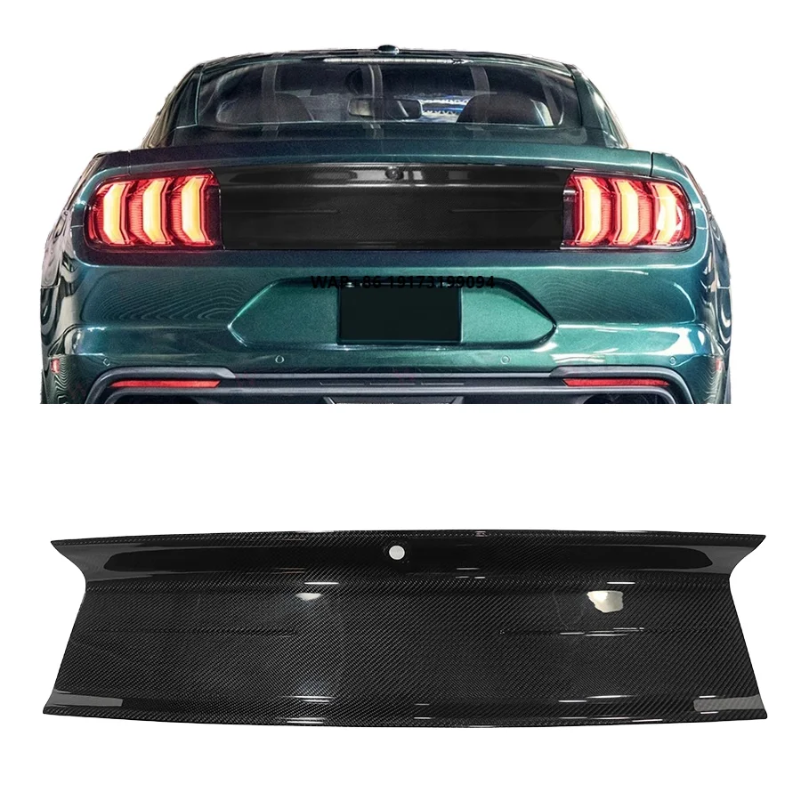

Carbon Fiber Rear Trunk Lid Panel Cover Dry Real Carbon Fiber Rear Decklid Trim for Mustang 2015-2020 Car Accessories