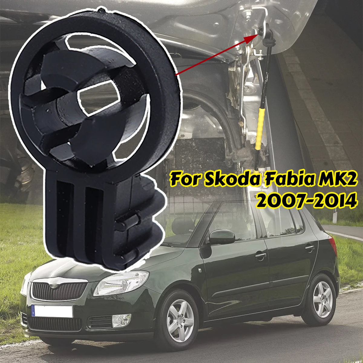 

For Skoda Fabia MK2 Jingrui 5J MG Hood Bonnet Rod Buckle Clip Support Engine Strut Prop Stay Holder Plastic Black Replace Parts