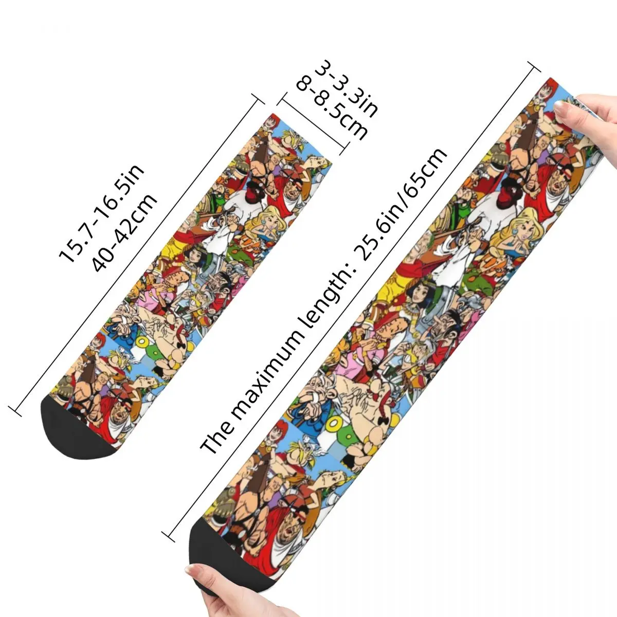 Calcetines estampados transpirables para hombre, diseño de asterix-and-obelix, todas las estaciones