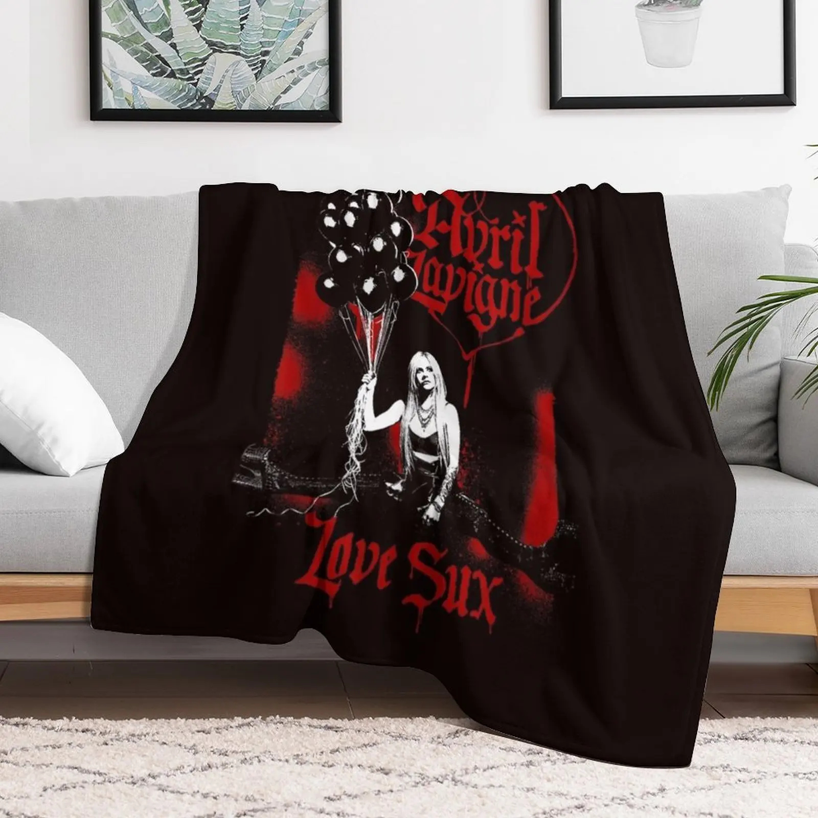 official avril lavigne love sux balloons Throw Blanket for babies Designers Heavy Blankets