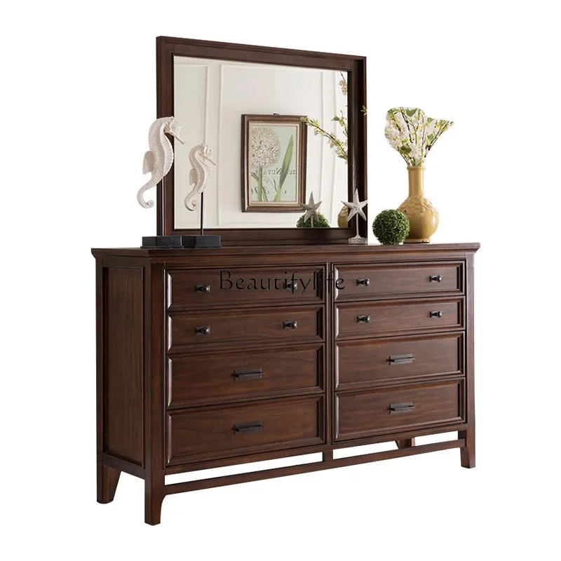 

ls 42 American European solid wood furniture locker chest of drawers