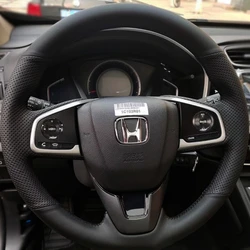Custom Car Steering Wheel Braid Cover Genuine Leather 100% Fit For Honda Civic 10 2016-2021 CR-V CRV 2017-2021 Clarity 2018-2021