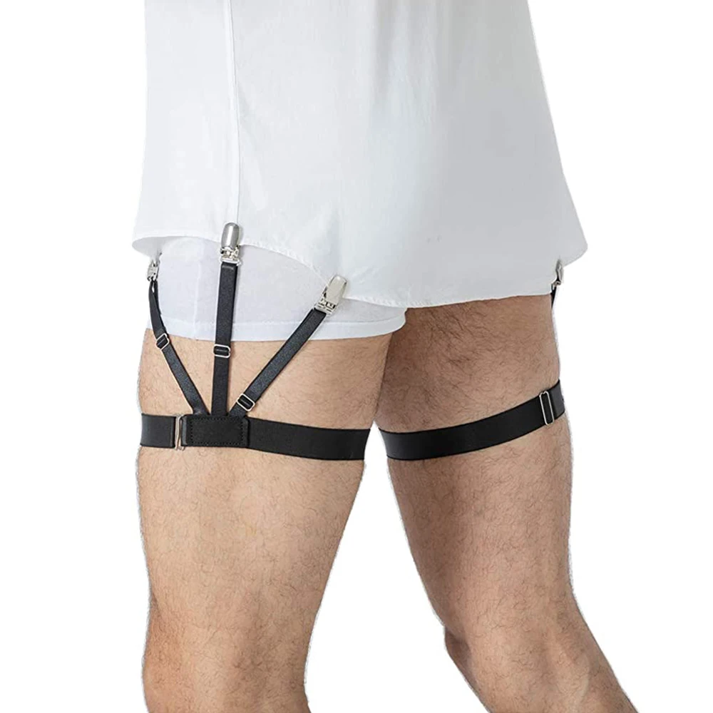 Kaus Pria Tetap Garter Sabuk Dapat Disesuaikan Elastis Pemegang Kemeja Tali Menjaga Kemeja Terselip Di Non-slip Kaus Berumbai Kaki Suspender