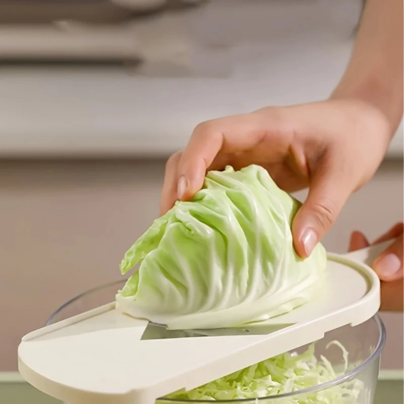 Multifunctional kitchen vegetable cutter for home use, vegetable salad shredder, food grater, stainless steel, safe for hands, e