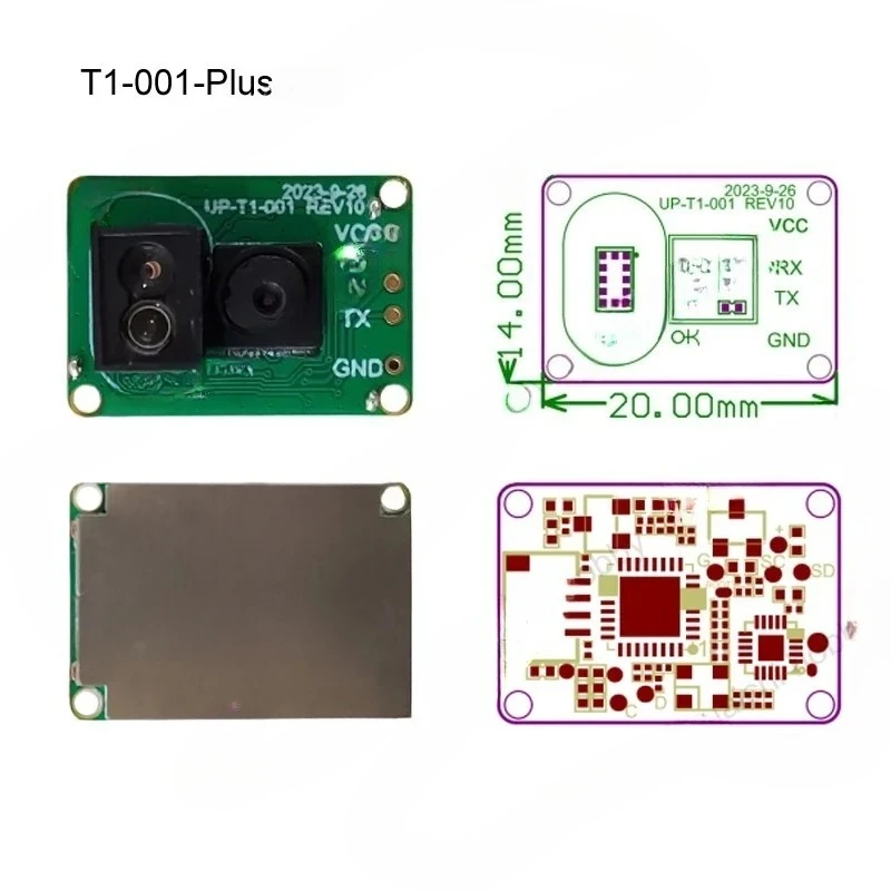 1PC  UP-T1-001-Plus Optical Flow Sensor Ranging Module 50Hz 115200 Output Horizontal Vertical Positioning for UAV RC Drone