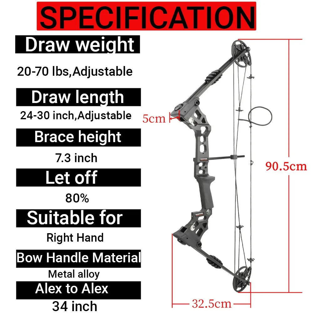 الرماية مجمع القوس مجموعة 20-70lbs السهم الصيد حزمة الكبار اطلاق النار الهدف قابل للتعديل الكبار الرماية السهم الهدف اطلاق النار #3