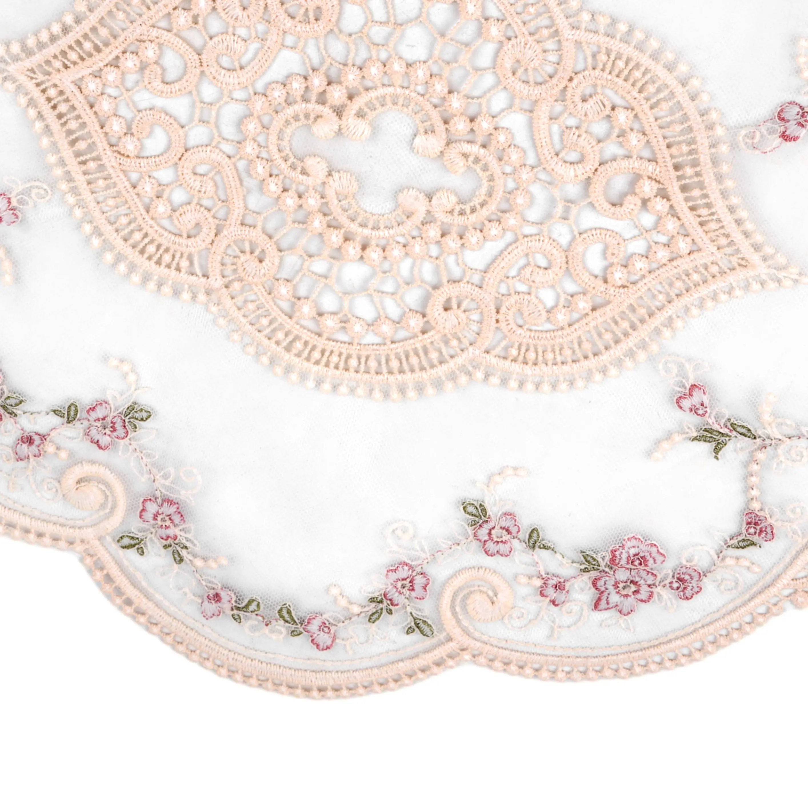 High Quality Table Cloth Durable Embroidered Fiber Hollow Lace Polyester Practical Replacement Rose Technology