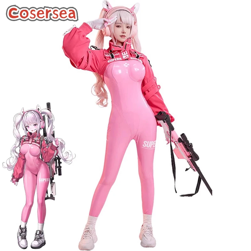 

Cosersea Alice Cosplay Costume Nikke The Goddess Of Victory Alice Women Pink Jumpsuit Uniform Role Play Party Outfit Fullset