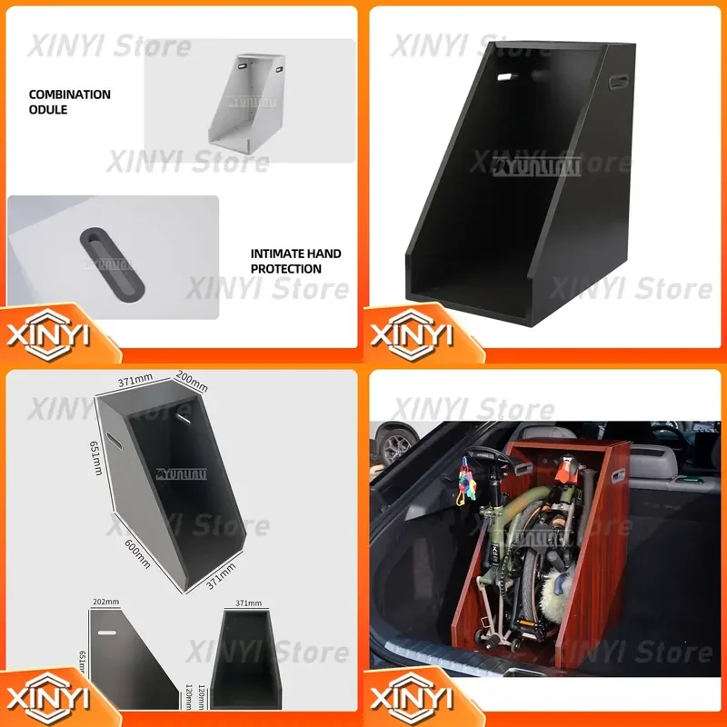 for Wooden Folding Bike Storage Cabinet Box Car Trunk Transport Organizer Rack Holder Stand