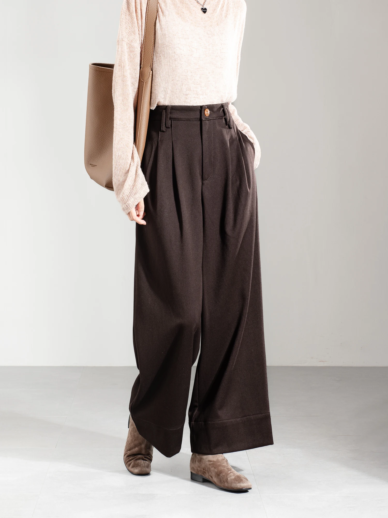 

Thiened Fce Широкие брюки с высокой талией Прямой крой Повседневные брюки Женские зимние новые удобные хлопковые брюки