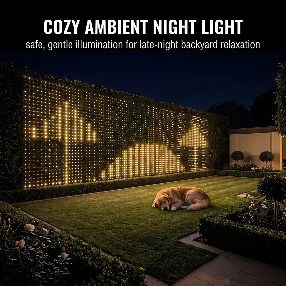 Smart LED Curtain Light APP DIY Custom Pattern RGB Light for Holiday Lawns Wedding Party Christmas House Window Garden Decor