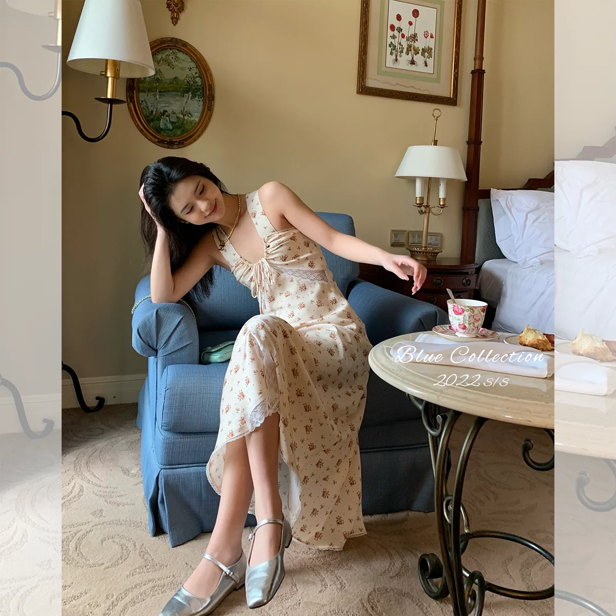 

Bluetique Floral Lace Aosphere Sensation Slim Fit Dr V Ne High Waist Long a Line Skirt Sle Summer Casual Dr