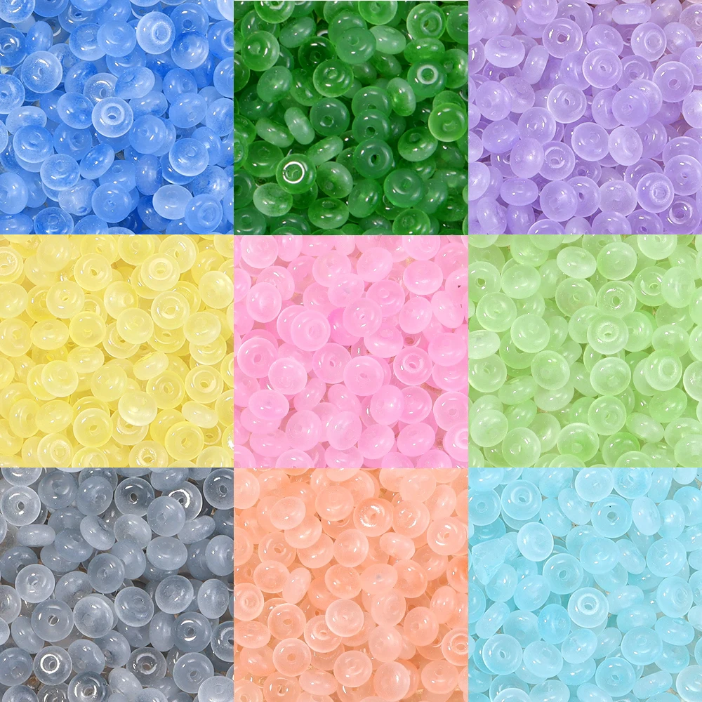 

100/200Pcs 3x6mm Wheel Glass Beads Abacus Beads Color Flat Rice Bead for DIY Craft Needlework Adornment Garment Sewing Accessory