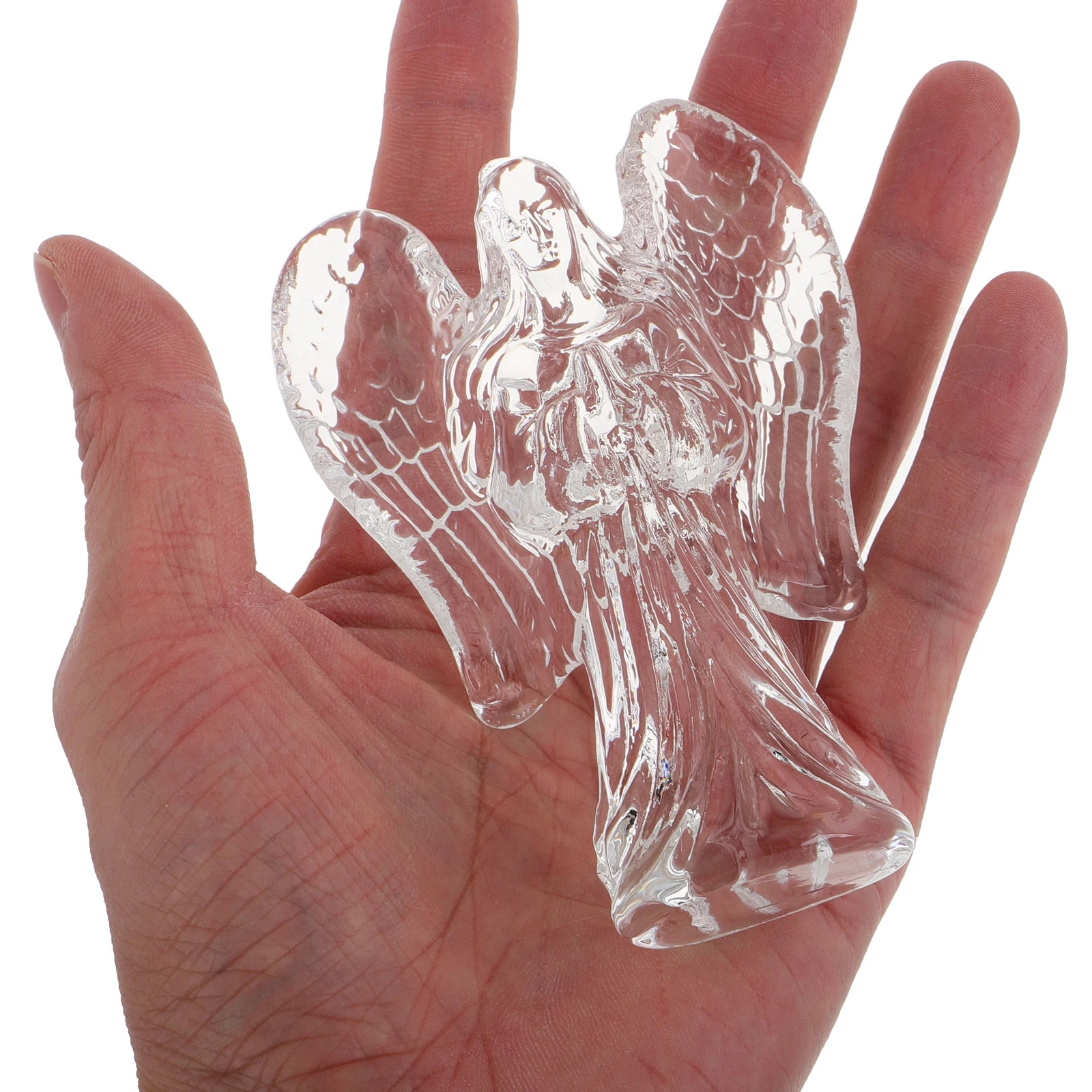 

Crystal Jesus Exquisite Craftsmanship Religious Home Decor Sculpture Praying Guardian Angel Ornament For Christmas Mother'S Day