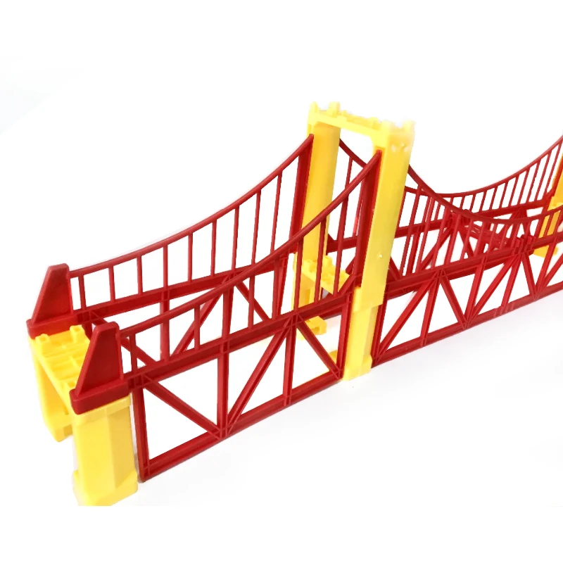 Gift Electric Train Parts Plastic Red Bridge Scene (Double Bridge) Children\'s Toys PD89