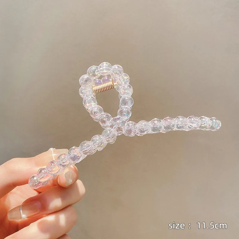 Transparent Color Geometric Hairpin Claw for Women Girl Clear Plastic Hair Claws Pin Ponytail Holder Grab Clips Hair Accessories