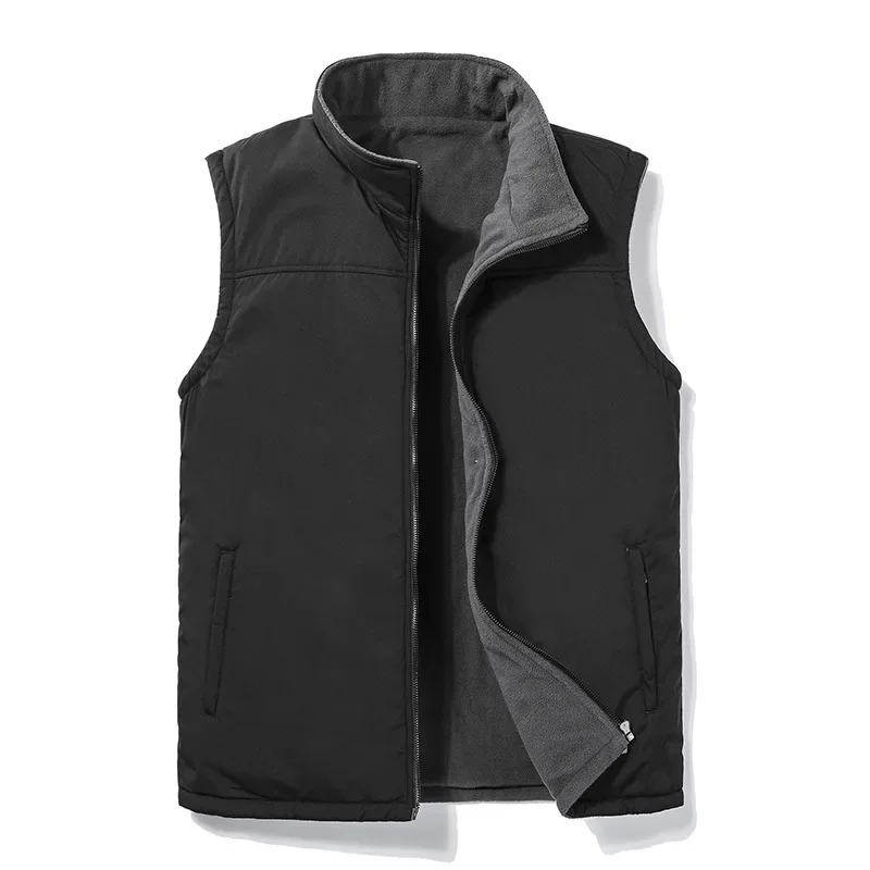 MRMT  2024  Brand New Men's Vest Fleece Jacket Trend Middle Aged  Elderly Plus Velvet Warm Vest Dad Cotton Waistcoat Vest