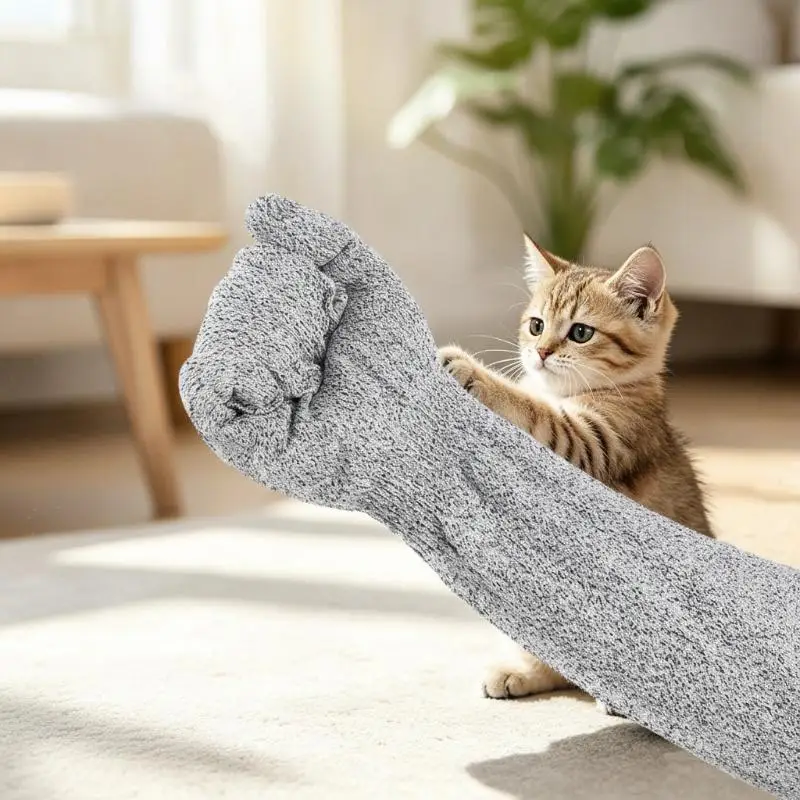 Cat Petting Anti Bite Gloves 1PC Soft Comfortable Protective Glove for Kitten Feeding Grooming Home Use