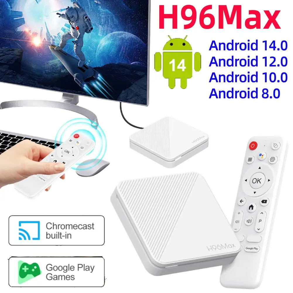 H96Max Smart TV Box WiFi BT Quad Core 4K Android 14/12/10/8 Media Player Video 2GB RAM 8GB/16GB ROM Set Top Box Android TV Box