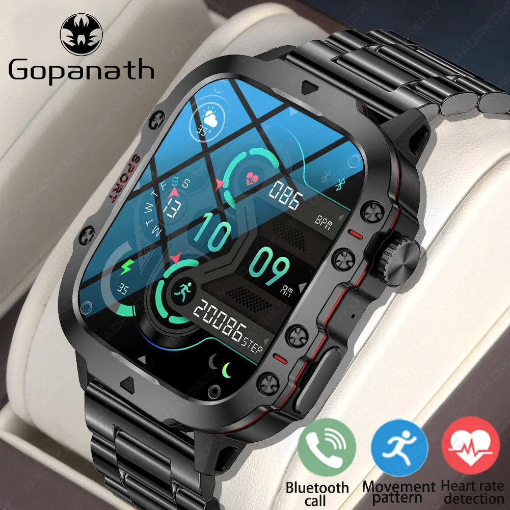 

2024 The latest military smartwatch 1.96 "HD screen for men outdoor sports waterproof appearance exquisite