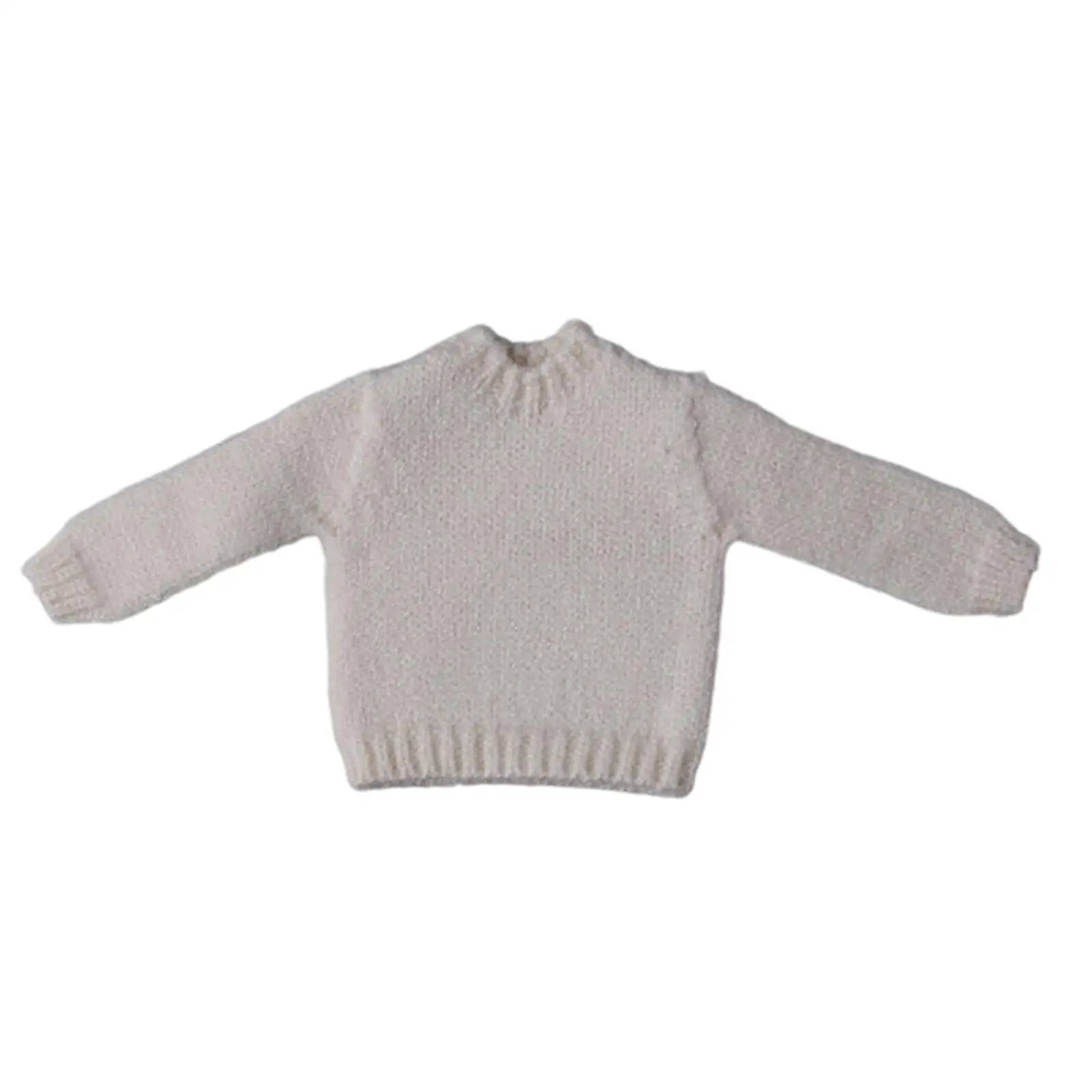 Trendy Doll Clothes for 1/12 Scale BJD Dolls Knitted Sweatshirt Mini Apparel for 6 Inch Action Figure Collection
