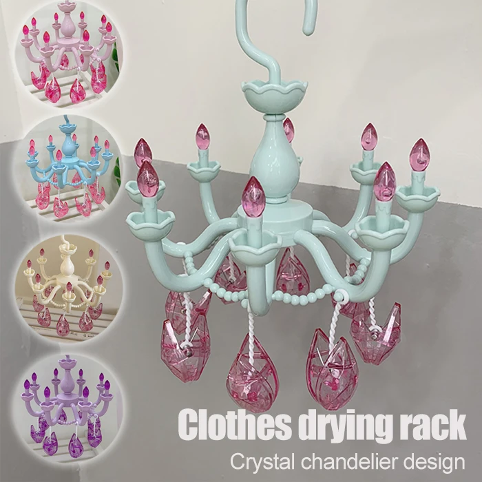 1PC Plastic Crystal Chandelier Coat Hanger Japanese Style Decorative Clothes Drying Rack Cute Retro Storage Rack