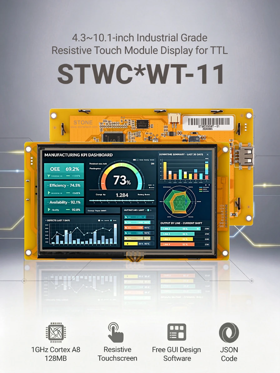 STONE C HMI Smart 4,3 5 7 10,1 Zoll TFT-LCD-Display mit resistivem Touchscreen für TTL für Arduino Nano Uno R3 – Detail 1