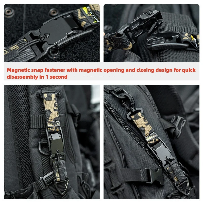 Tactical Multi-Purpose Triangle Keychain, Quick Detachable Buckle, Belt, Hanging, Single Point Hook