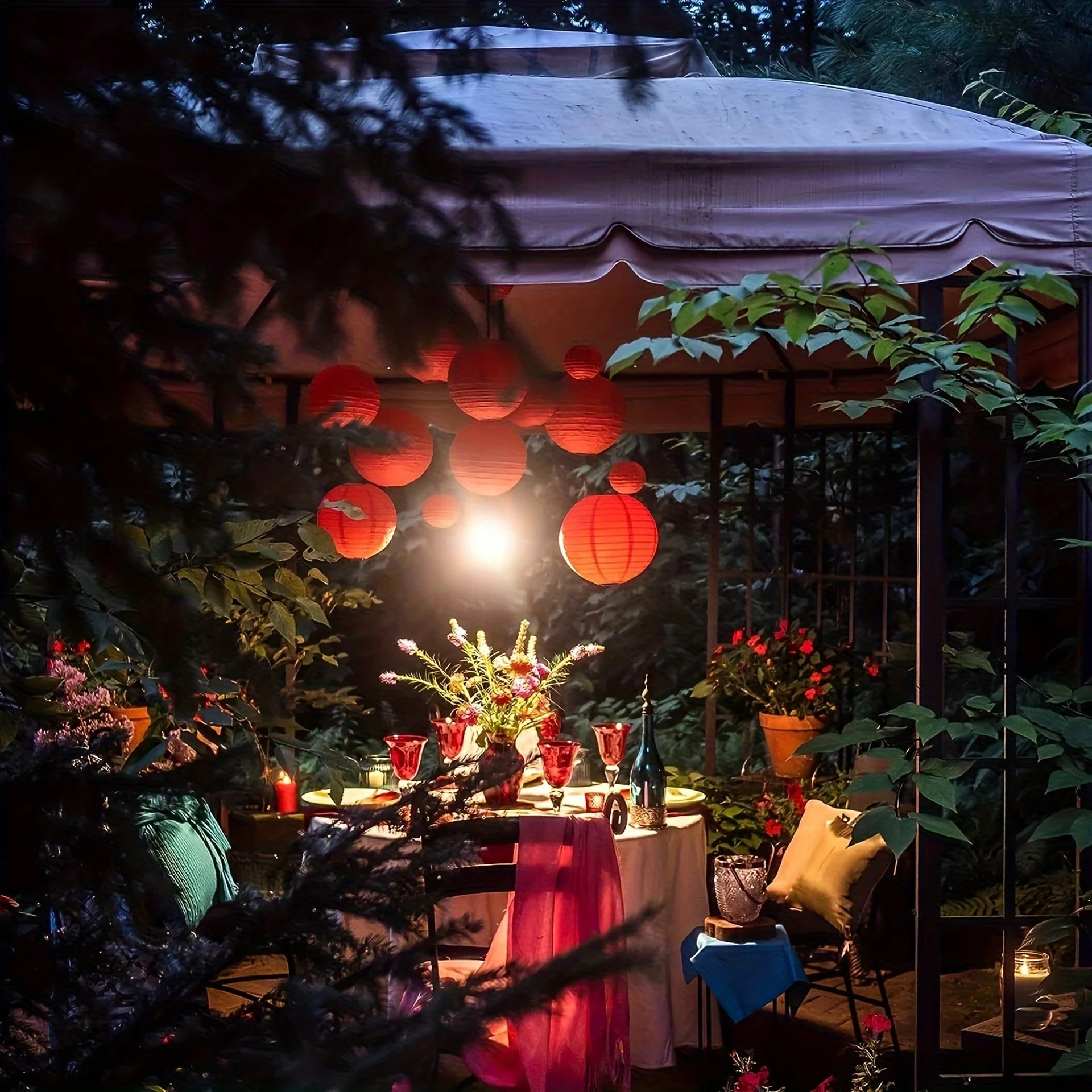 6 Pcs Lanterns, Red Folding Paper Lanterns, Multi-Functional Hanging Decorations Suitable for Spring Festival, Birthday, Wedding Party