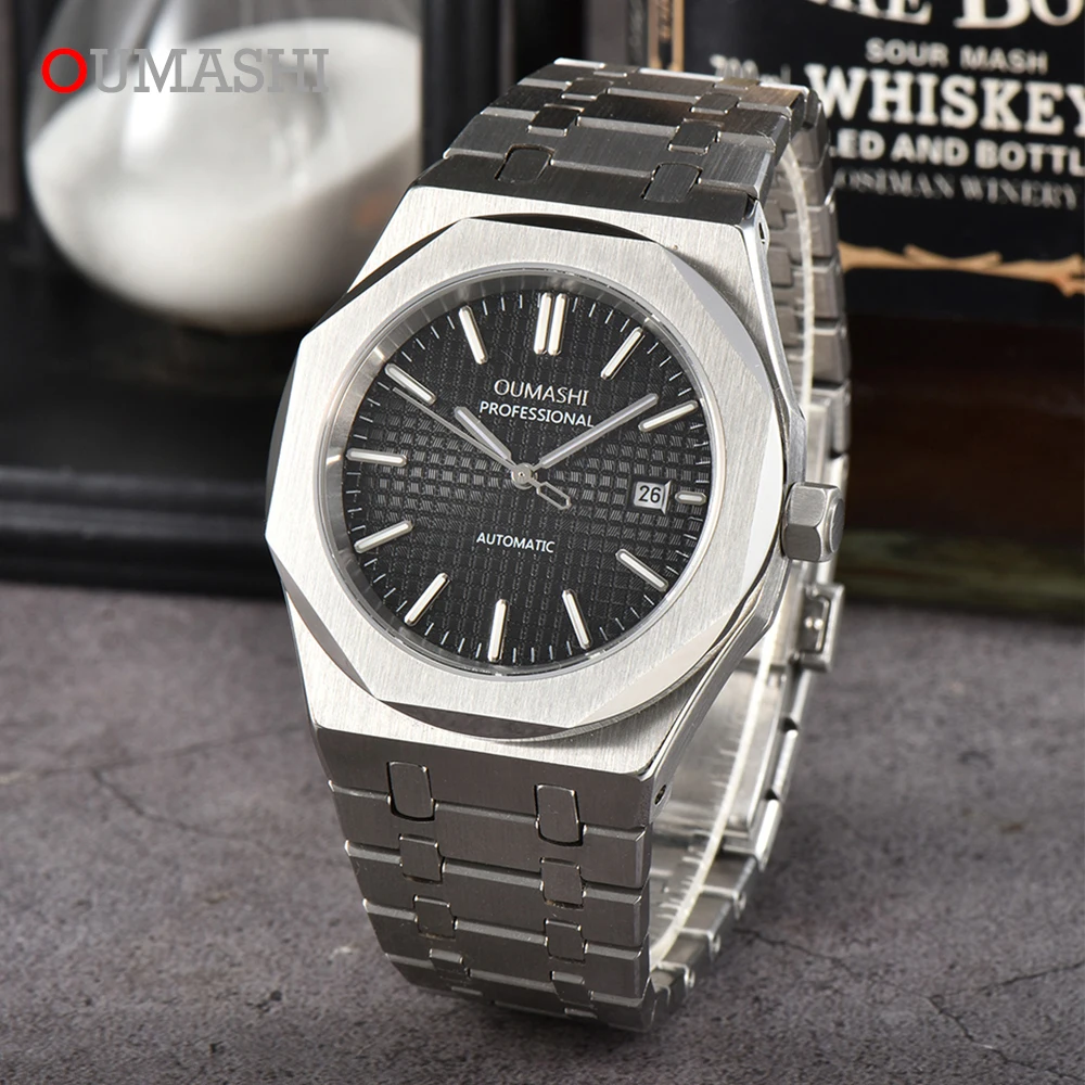 

Oumashi 42mm New Men's Watch Miyota 8215 Movement Automatic Mechanical Stainless Steel Waterproof Luxury Luminous Watch