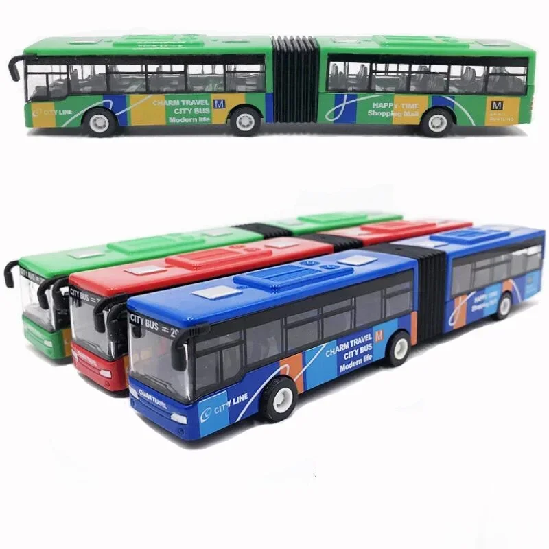 1/64 liga cidade ônibus puxar para trás carro de brinquedo diecast inércia veículo modelo presente educacional para meninos crianças