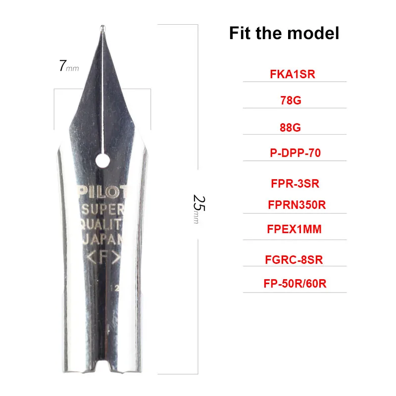 

Japan PILOT 78G/88G Replacement General Nib PILOT Original Accessories For FPR-3SR/ FP-50R/60R/Kakuno Pen Repair Nib