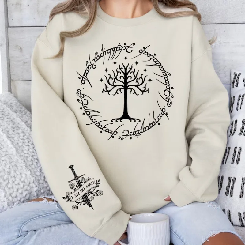 

Толстовка Tolkien, толстовка унисекс с капюшоном со сломанными лезвиями, подарок для фанатов, рождественские толстовки с принтом елки, зимний пуловер с длинными рукавами