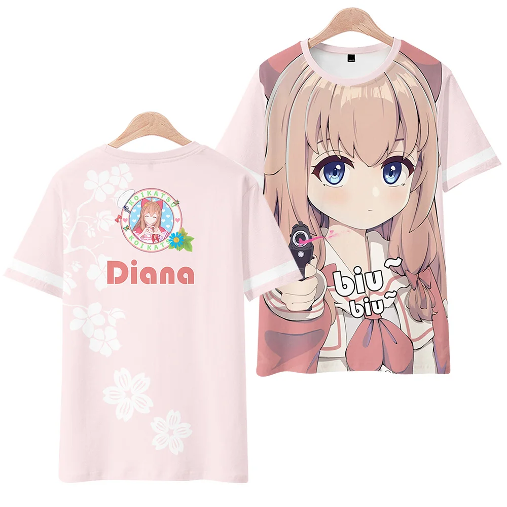 Virtueel anker asoul Jiaran's T-shirt met korte mouwen rond de hond Vtuber anime cos T-shirt dieptepunt kleding