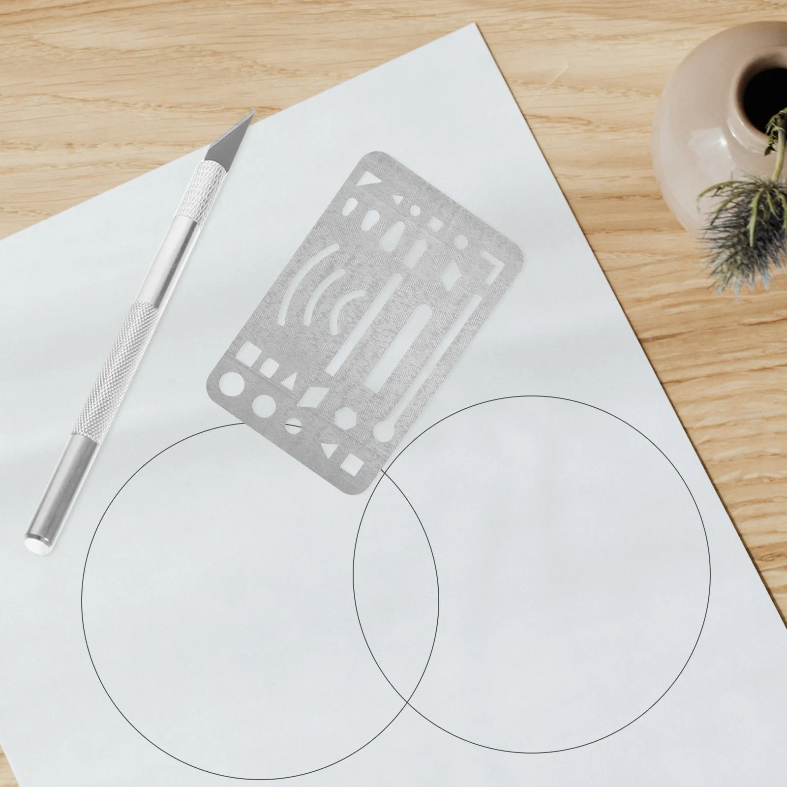 

Набор из 3 шаблонов для точного черчения небольших площадей, из нержавеющей стали, для графических работ и рукоделия