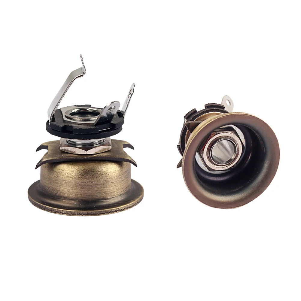 

1Pcs 635mm 14 Inch Guitar Input Jack Socket Iron Copper Chrome Nut Easy Installation Tl Electric Bass Parts Silver