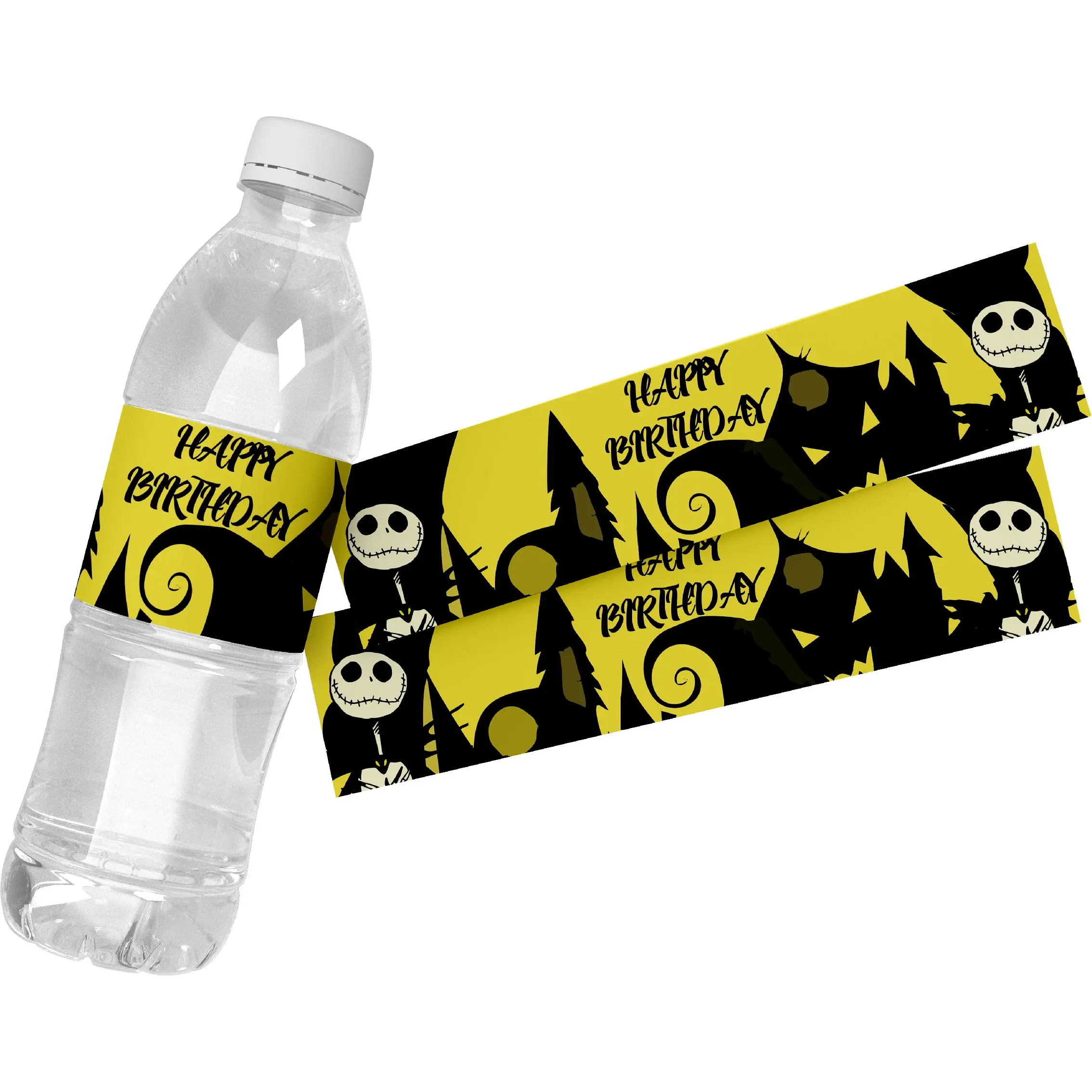 6pcs The Nightmare Before Christmas Kids Birthday Party Decor Water Bottle Labels self-adhesive Sticker Wrap Decorations packing