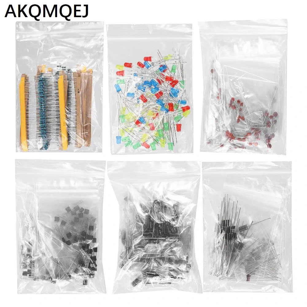 1390pcs Electronic Components Basic Starter Kit LED Diode Transistor Capacitor Resistance Potentiometer Kit