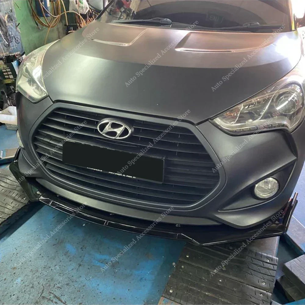 For Hyundai Veloster MK1 3Pcs Car Front Bumper Lip Spoiler Splitter Diffuser Veloster 1th 1.6T SR 2012-2018 Bodykits Tuning